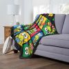 Keroppi; Scribble Squares Aggretsuko Comics Silk Touch Throw Blanket; 50" x 60"