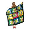 Keroppi; Scribble Squares Aggretsuko Comics Silk Touch Throw Blanket; 50" x 60"