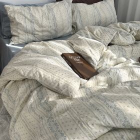 Garden Small Floral Cotton Bed 4-piece Summer Girly Bedding Set (Option: 150cmfour piece set-River Seine)