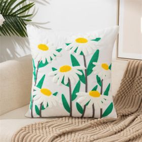 Pastoral Style Home Sofa Cushion Flower Embroidery Pillow Cover (Option: Style 9-45x45cm)