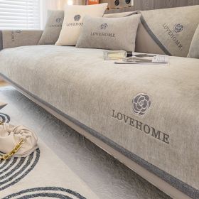 Four Seasons Universal Sofa Cushion Chenille (Option: Gentleman Grey-70x180cm)