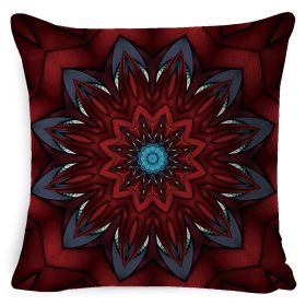 Bohemian Style Mandala Bedside And Sofa Cushion American Retro Linen Pillow Cover (Option: Style Fourteen-45x 45 Pillowcase)