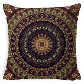 Bohemian Style Mandala Bedside And Sofa Cushion American Retro Linen Pillow Cover (Option: Style 11-45x 45 Pillowcase)