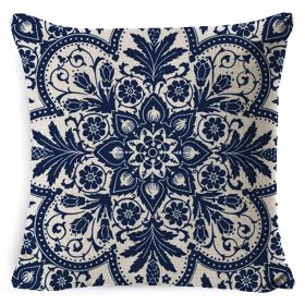 Bohemian Style Mandala Bedside And Sofa Cushion American Retro Linen Pillow Cover (Option: Style 9-45x 45 Pillowcase)
