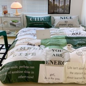 Household Fashion Simple Pure Cotton 3D Printing Bedding (Option: Letter Sticky Notes-1.2M)