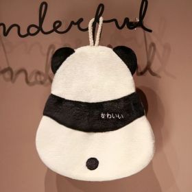 Towel Hanging Bee Back Panda Back Coral Fleece Children Cartoon Cute Towel (Option: Panda Back Shadow Hand Towel-23*25cm)