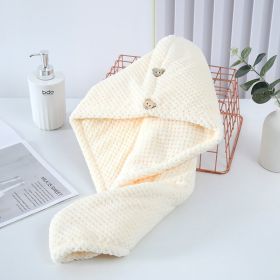 Pineapple Grid Dry Hair Cap Coral Velvet (Option: Pineapple Plaid Beige-25x65cm)