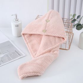 Pineapple Grid Dry Hair Cap Coral Velvet (Option: Pineapple Plaid Pink-25x65cm)