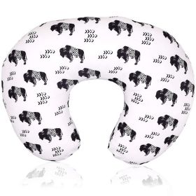 Baby Feeding Pillow Pillowcase Elastic U-shaped Breastfeeding (Option: A126 Monochrome Black Calf-50x38x17CM)