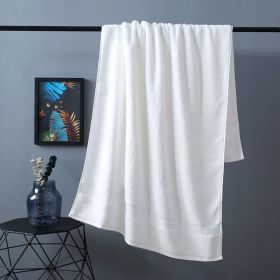 Class A Plus-sized Thick Long-staple Cotton Bath Towel (Option: White-80x160cm)