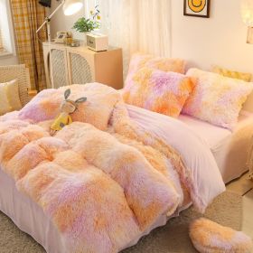 Mink Velvet Four Piece Set Long Plush Crystal Velvet Duvet Cover (Option: Tender years-2.0x2.2m fitted sheet)