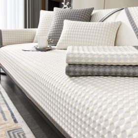 Cool Bean Sofa Cushion Seat Cushion For Summer Non-slip Sofa Cover (Option: White-70 × 210)
