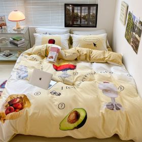 Household Fashion Simple Pure Cotton 3D Printing Bedding (Option: Sweet Dopamine-1.8M)