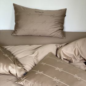 Long-staple Cotton Bed Four-piece Set (Option: Fitted Sheet Peach Clip-Large180cm Bed 220x240)