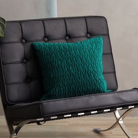 Solid Color Netherlands Velvet Solid Geometry Sofa And Bedside Pillow Cover (Option: Dark Green-45x45cm)