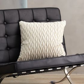 Solid Color Netherlands Velvet Solid Geometry Sofa And Bedside Pillow Cover (Option: Asparagus White-45x45cm)