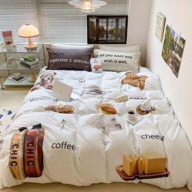 Household Fashion Simple Pure Cotton 3D Printing Bedding (Option: Bear Bread-1.8M)