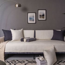 Sofa Cushion Cover Cotton Fabric Non-slip Cushion (Option: ELEGANTLY PURE Beige-70x150)