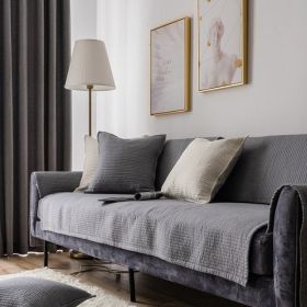 Sofa Cushion Cover Cotton Fabric Non-slip Cushion (Option: ELEGANTLY PURE Light Gray-70x120)